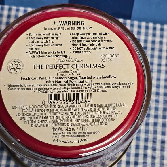 BBW The Perfect Christmas Large 3 Wick Candle Holiday Home Fragrance Scent Decor - Picture 3 of 3